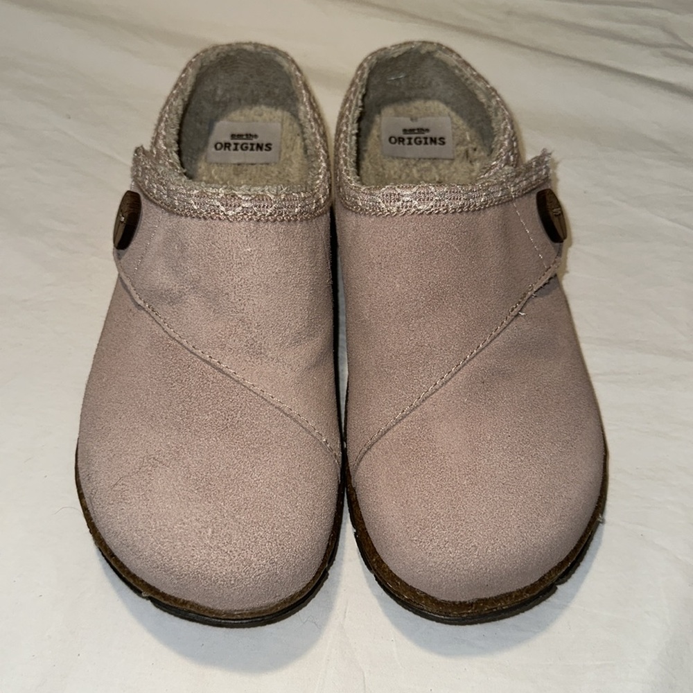 Earth Origins Womens Ezra Slip On Pink Suede Clogs 7.5 EUC - Picture 2 of 16